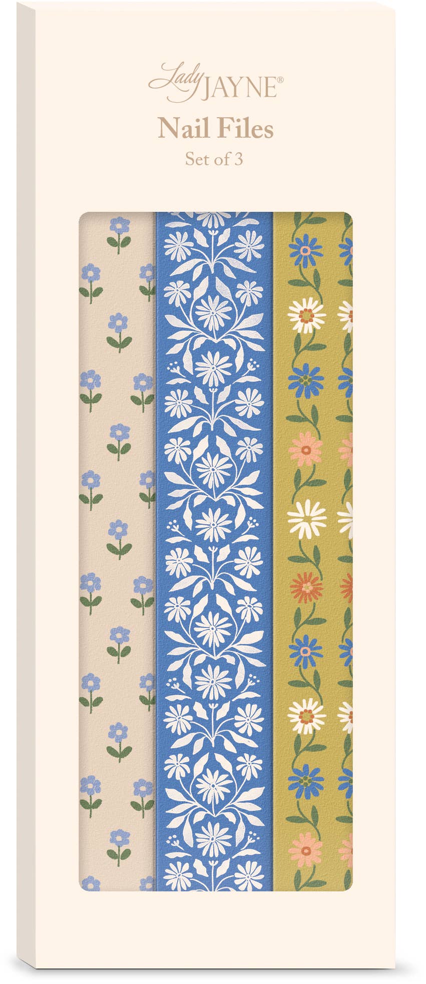 Lady Jayne - Blue Mustard Floral Nail File Set