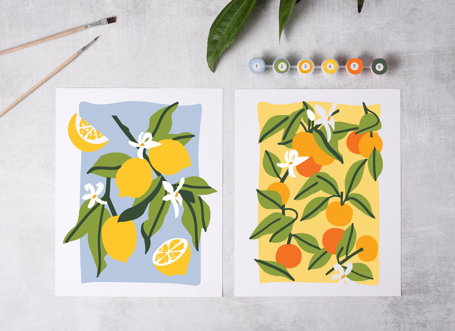 Cate Paper Co. - Sunny Citrus Paint-By-Numbers kit