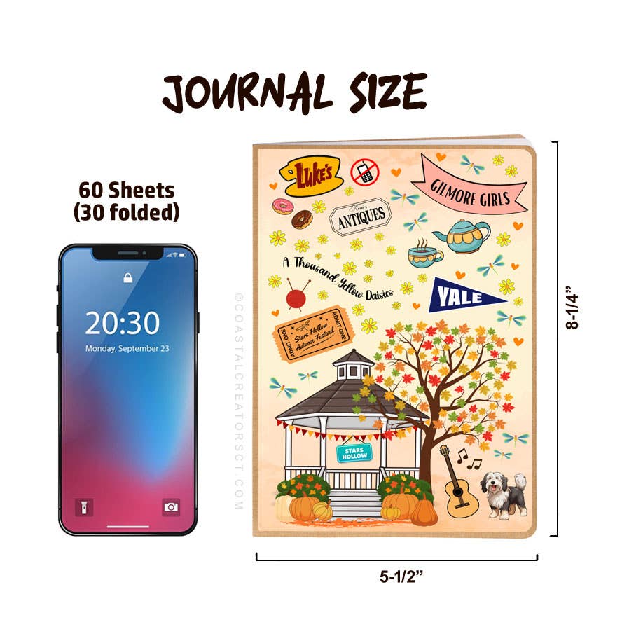 Coastal Creators of Connecticut - Gilmore Girls Fall Festival Journal Magnetic Bookmark Set