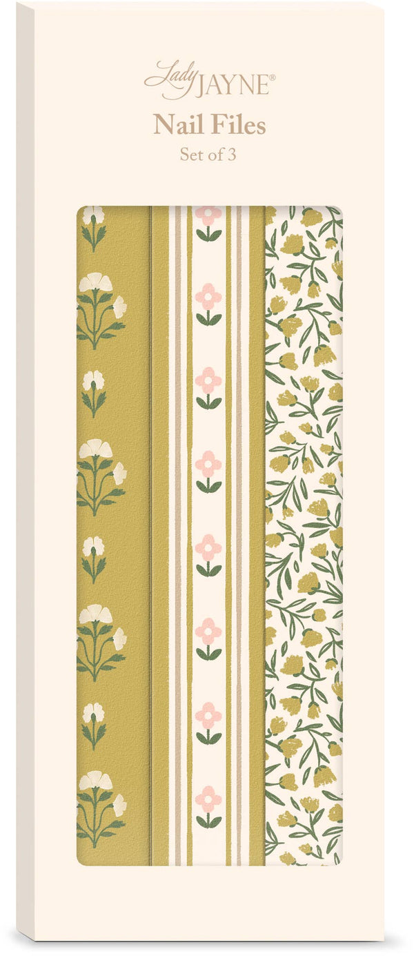 Lady Jayne - Mustard Cream Stripe Nail File Set