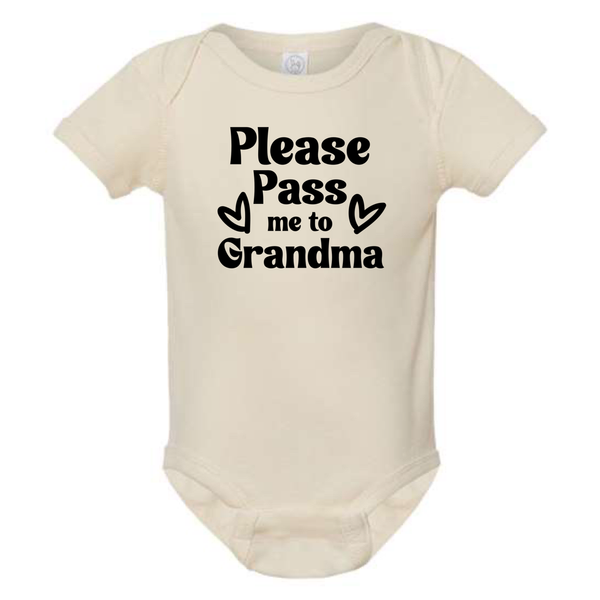 dkhandmade - PLEASE PASS ME TO GRANDMA BABY ONESIE