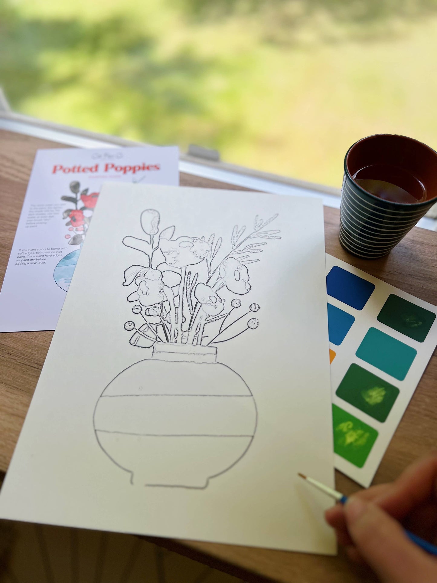 Cate Paper Co. - Potted Poppies Watercolor Painting Kit