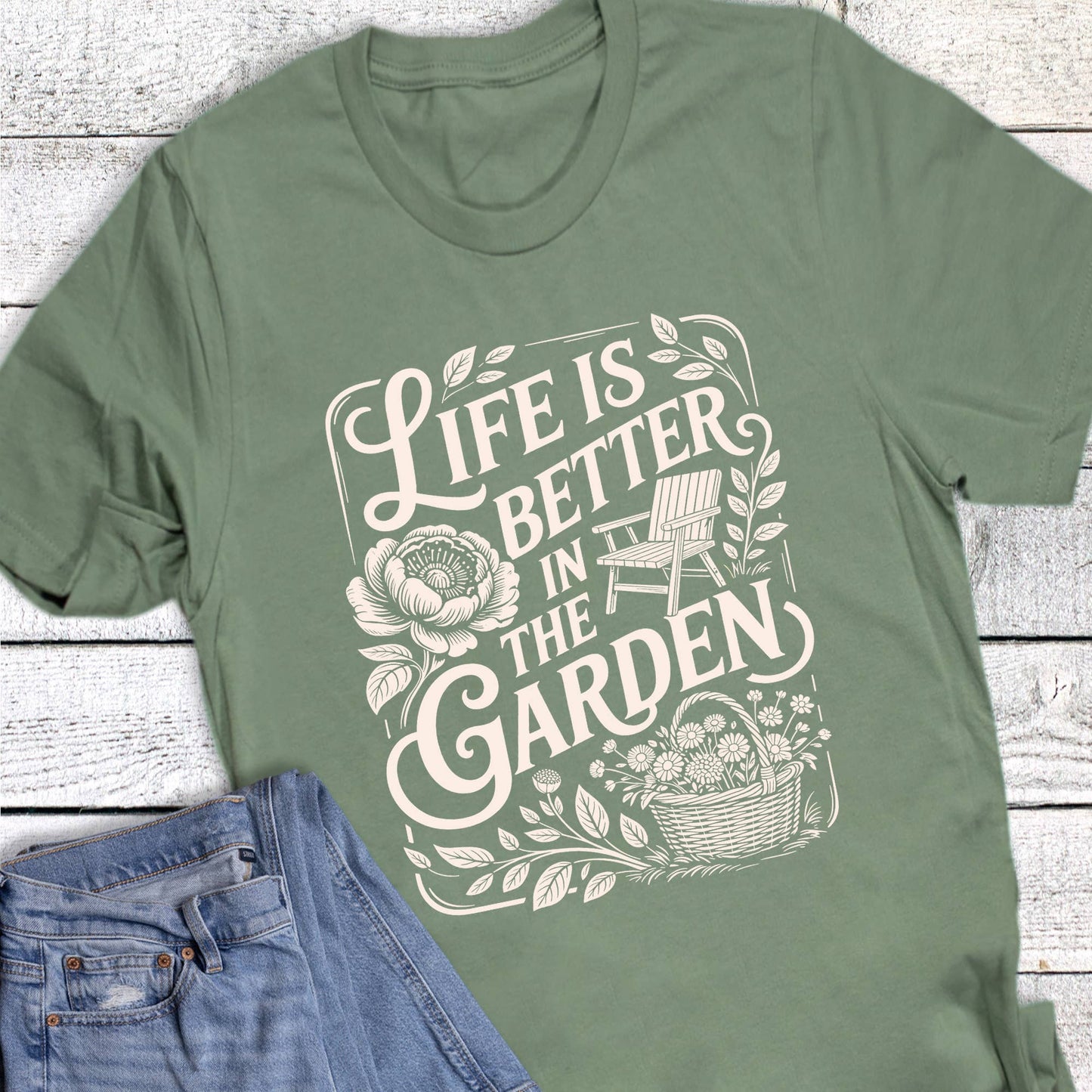 Dust and Roots - Gardening Life is Better Floral Graphic Tee