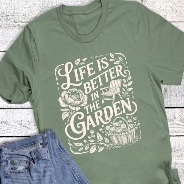 Dust and Roots - Gardening Life is Better Floral Graphic Tee