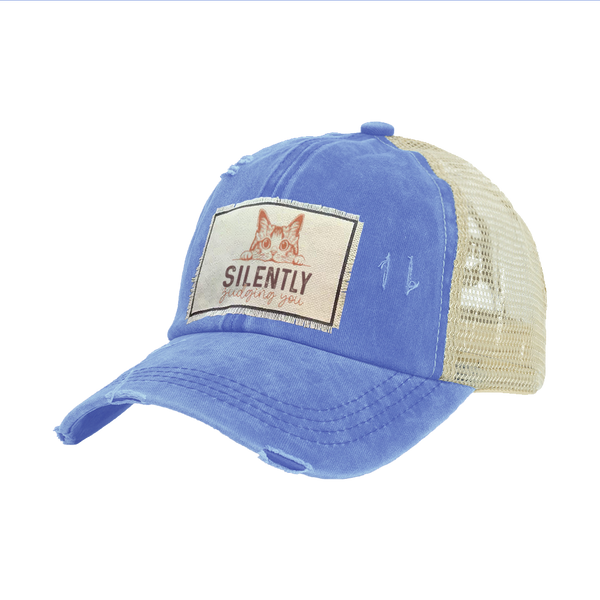 BRIEF INSANITY - Silently Judging You Vintage Distressed Trucker Adult Hat