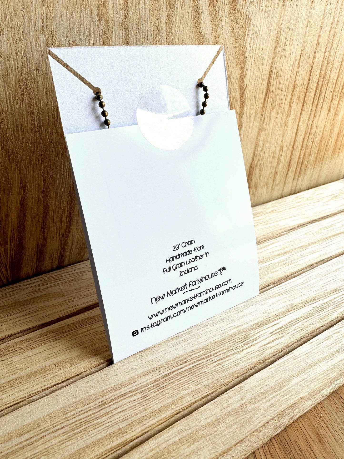 New Market Farmhouse - Butterfly Necklace - Leather Pendant Necklace