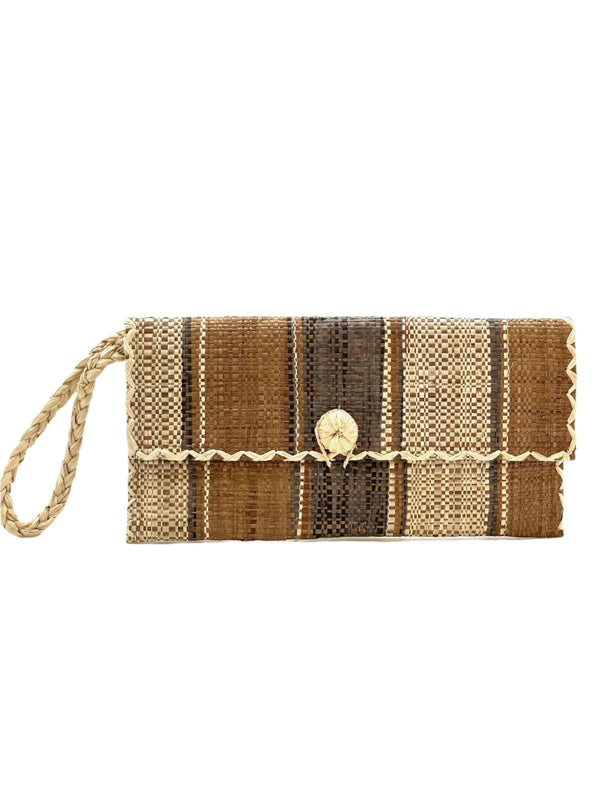 Shebobo - ChiChi Straw Envelope Clutch Purse Wristlet Bag
