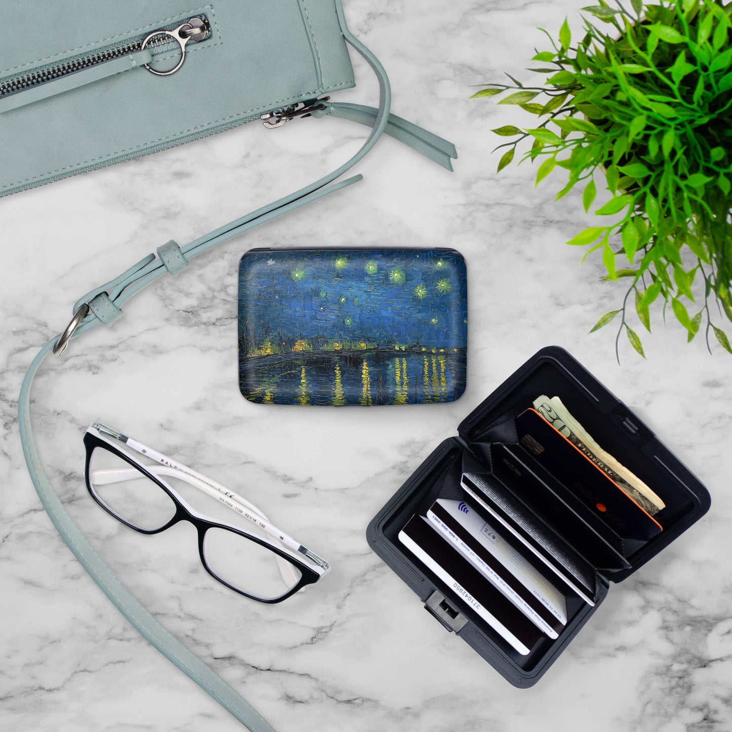 Monarque - Van Gogh - Starry Night Over The Rhine Armored Wallet