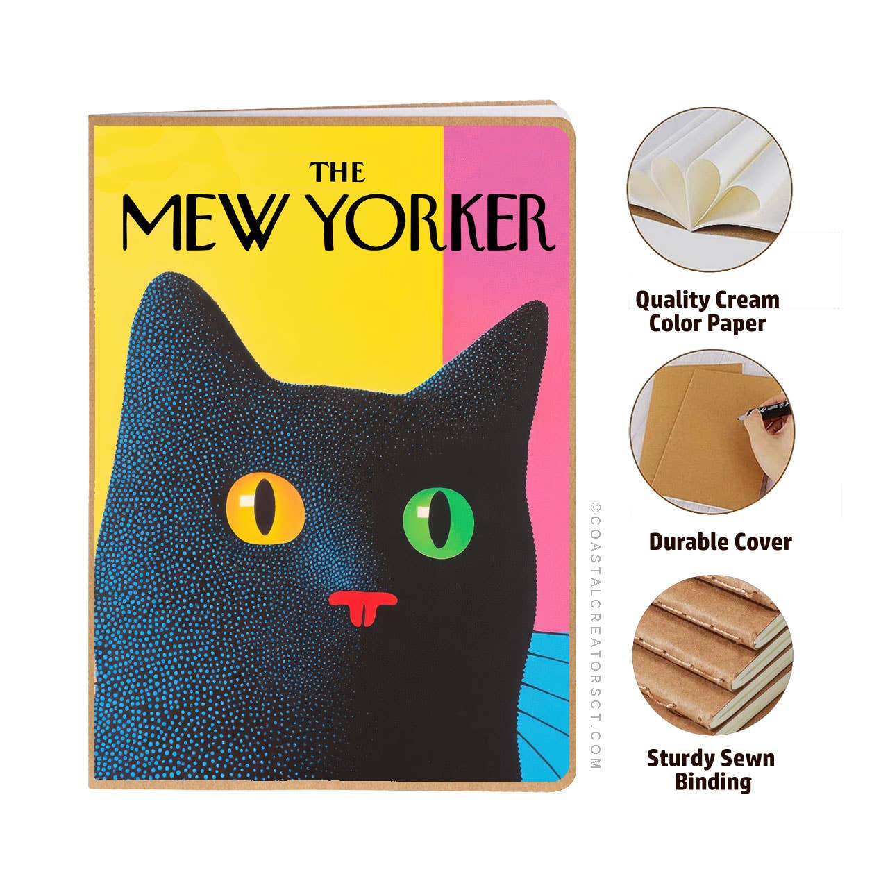 Coastal Creators of Connecticut - The Mew Yorker Cat Journal w/ Magnetic Bookmark