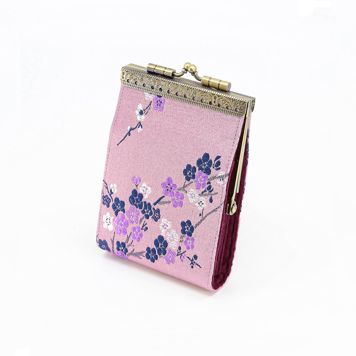 Cherry Blossom Brocade RFID Card Holder