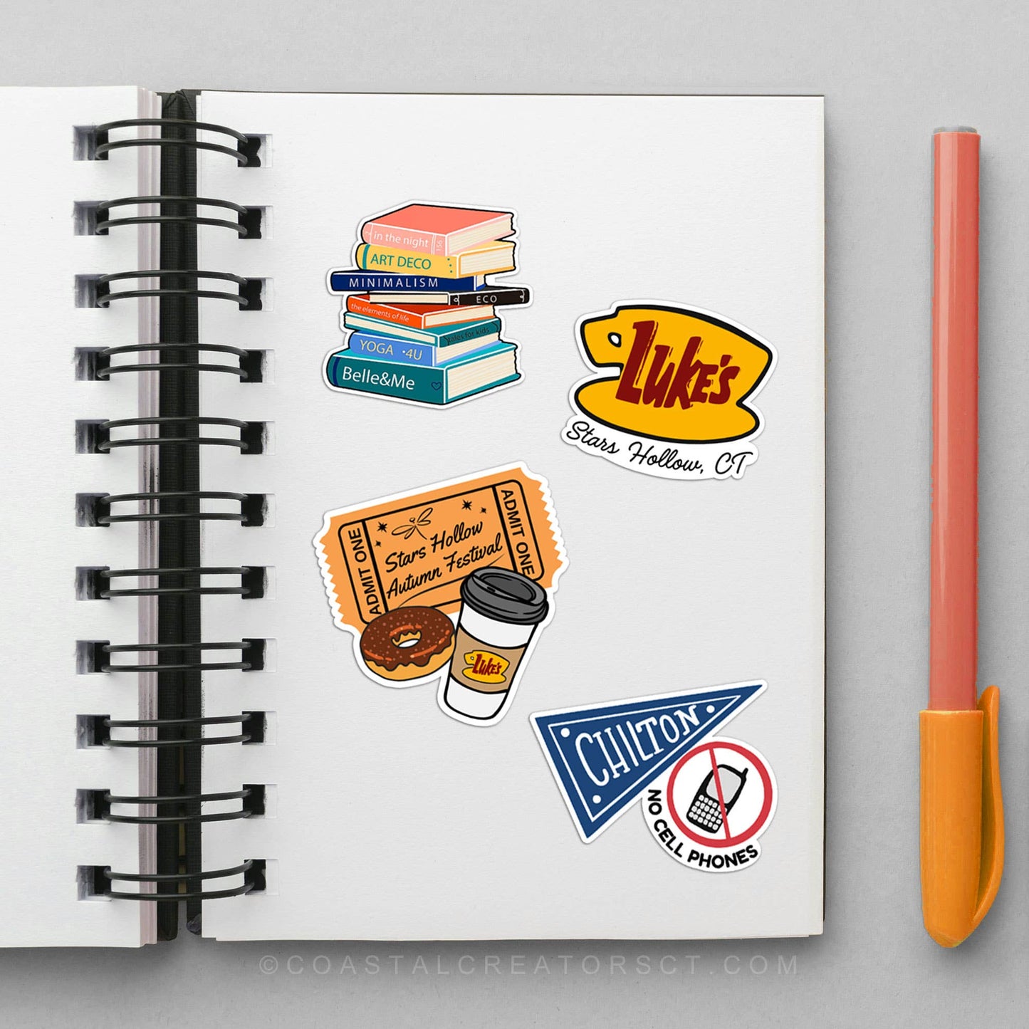 Coastal Creators of Connecticut - 4-Pack Gilmore Girls Autumn Fall Festival Sticker Pack