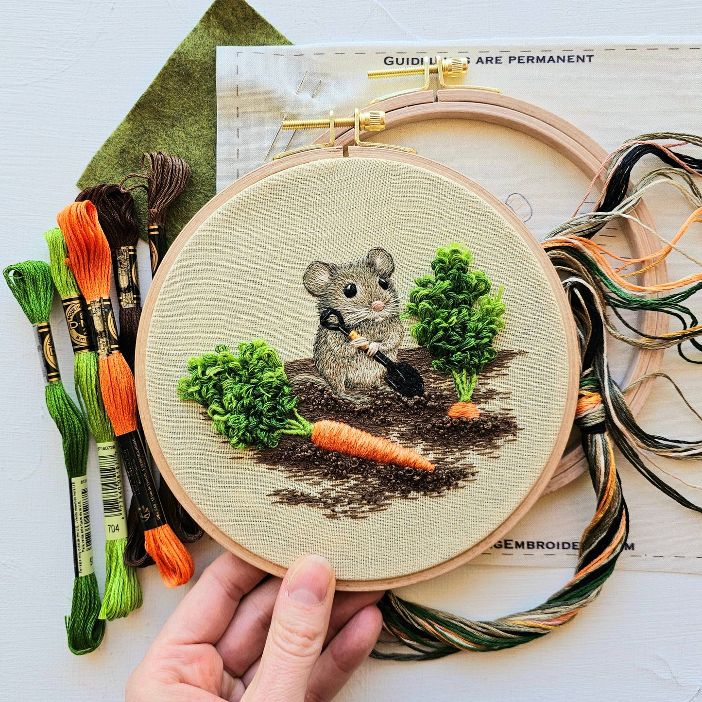 Jessica Long Embroidery - Garden Mouse Embroidery Kit