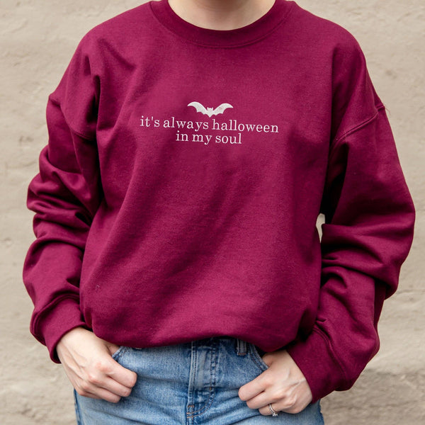 Arden & Gold - It's Always Halloween In My Soul Embroidered Gemma Crewneck Sweatshirt
