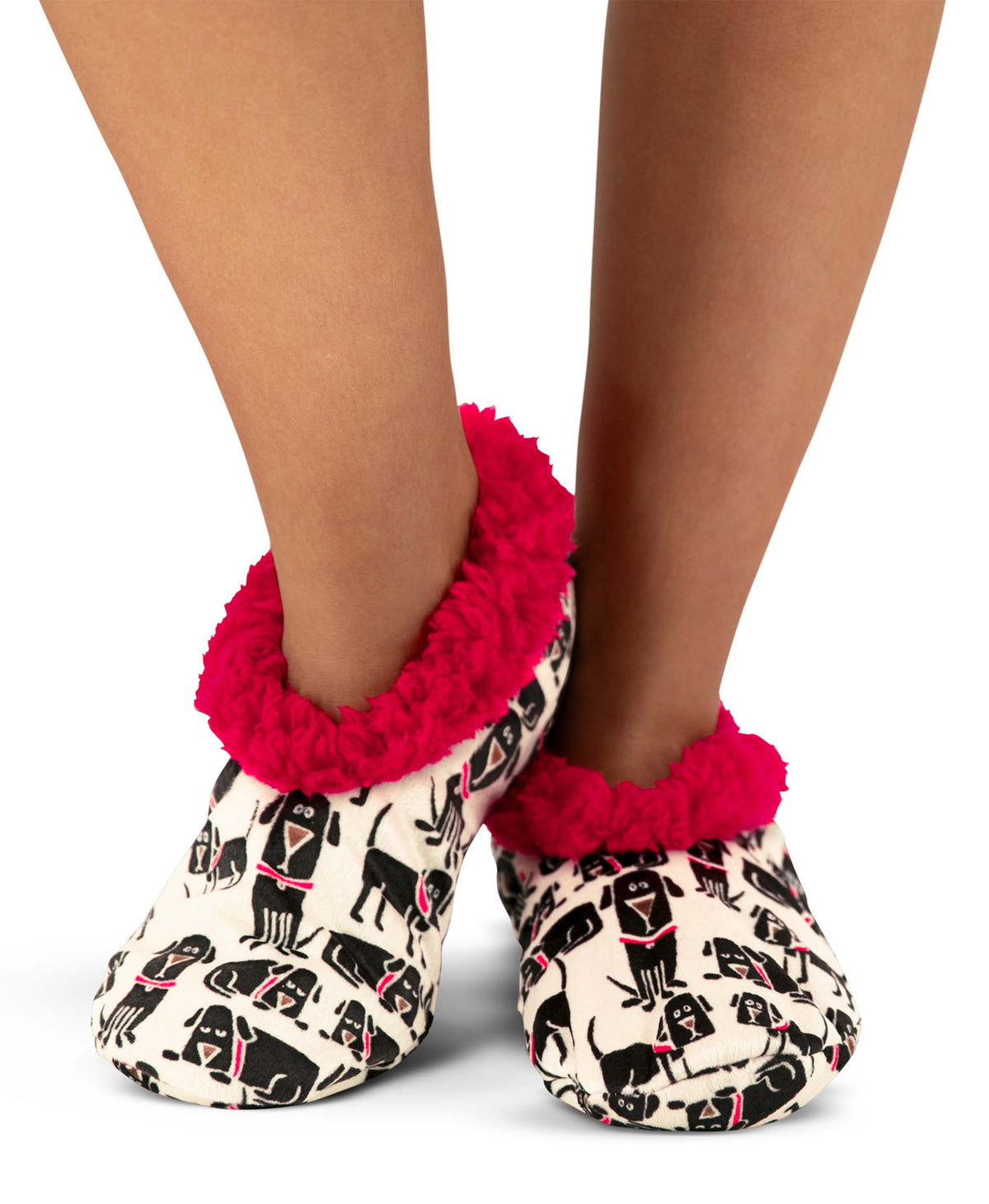 Lazy One - Plush Slipper Socks- Black Labs