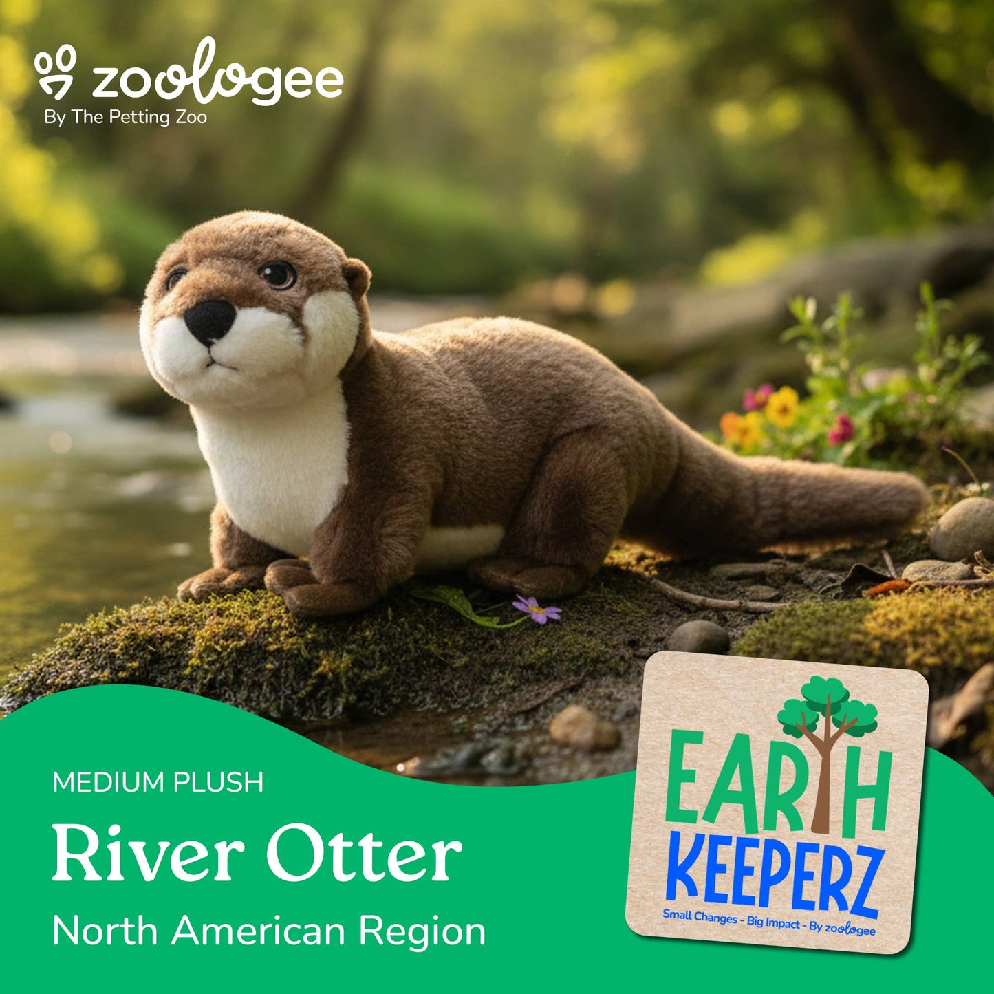 The Petting Zoo - Recycled Earth Keeperz River Otter medium 17"