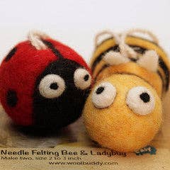 Woolbuddy - Needle Felting Kit - Bee and Ladybug