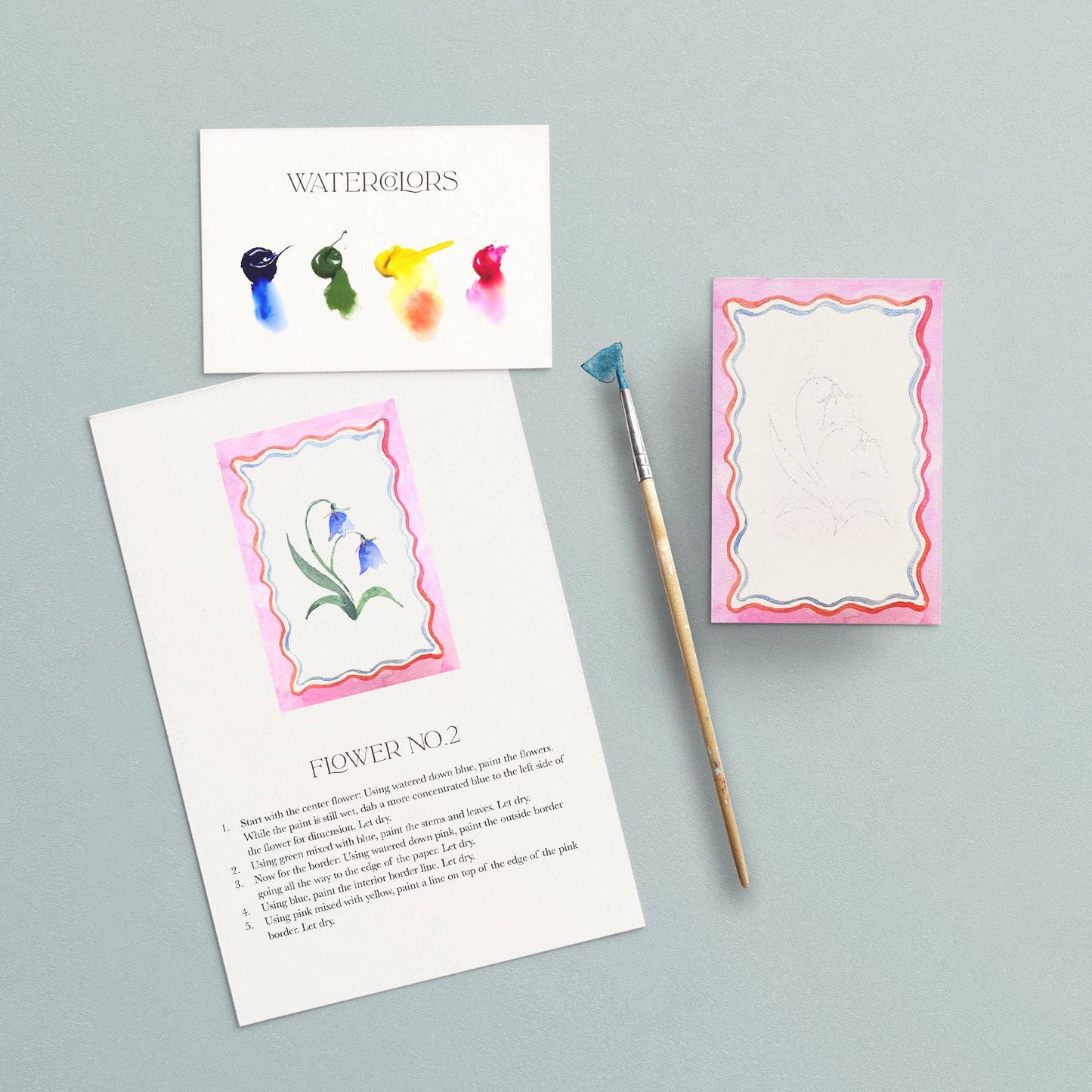 Antiquaria - Mini Watercolor Painting Kit: Flowers