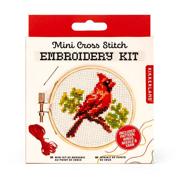 Kikkerland Design Inc - Cardinal Mini Cross Stitch Embroidery