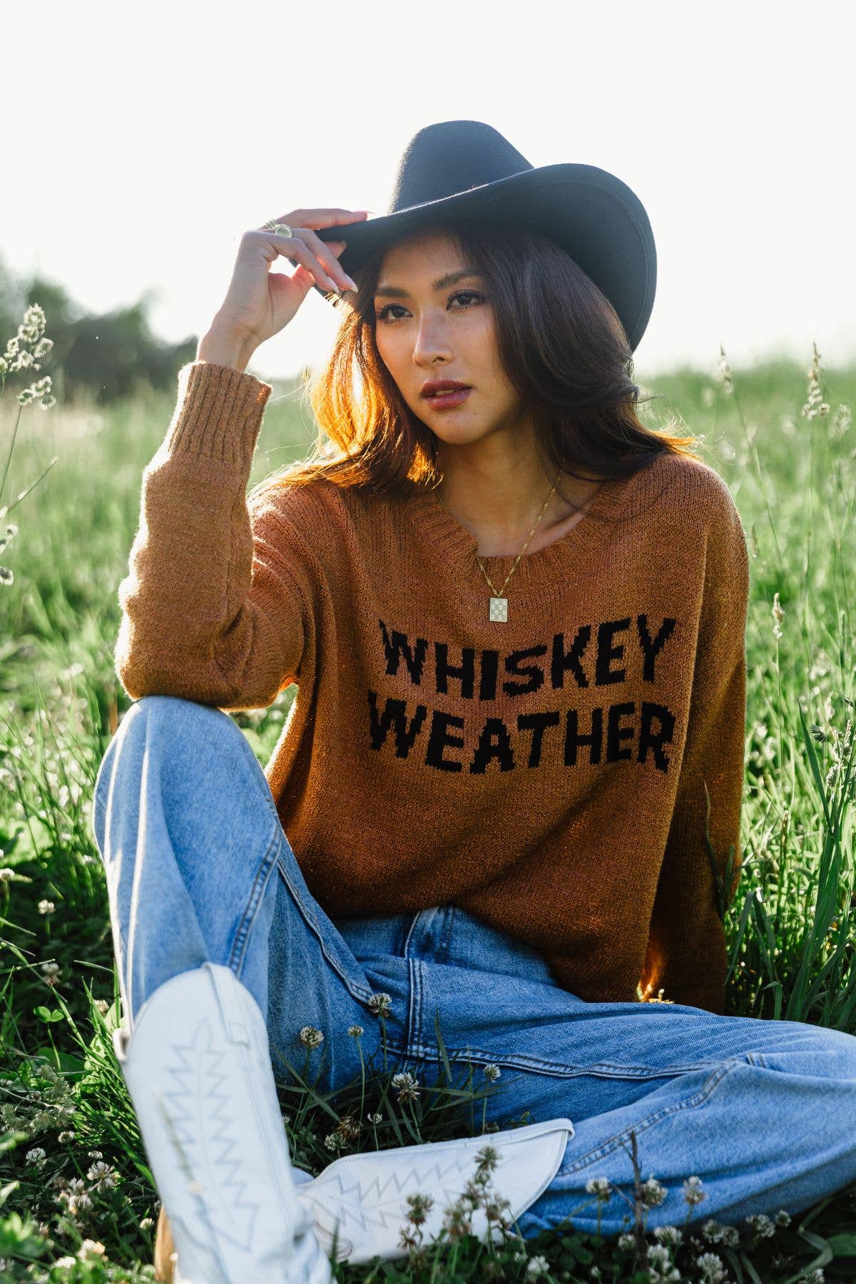 Panache Apparel Co. - Brown Whiskey Weather Lightweight Sweater