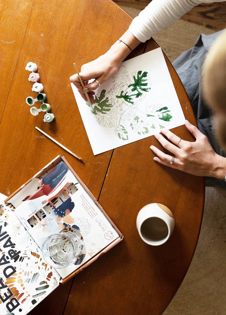 Cate Paper Co. - Tropical Plants Paint-By-Numbers kit