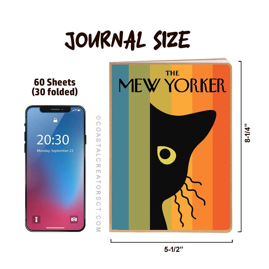 Coastal Creators of Connecticut - The Mew Yorker Cat Journal w/ Magnetic Bookmark
