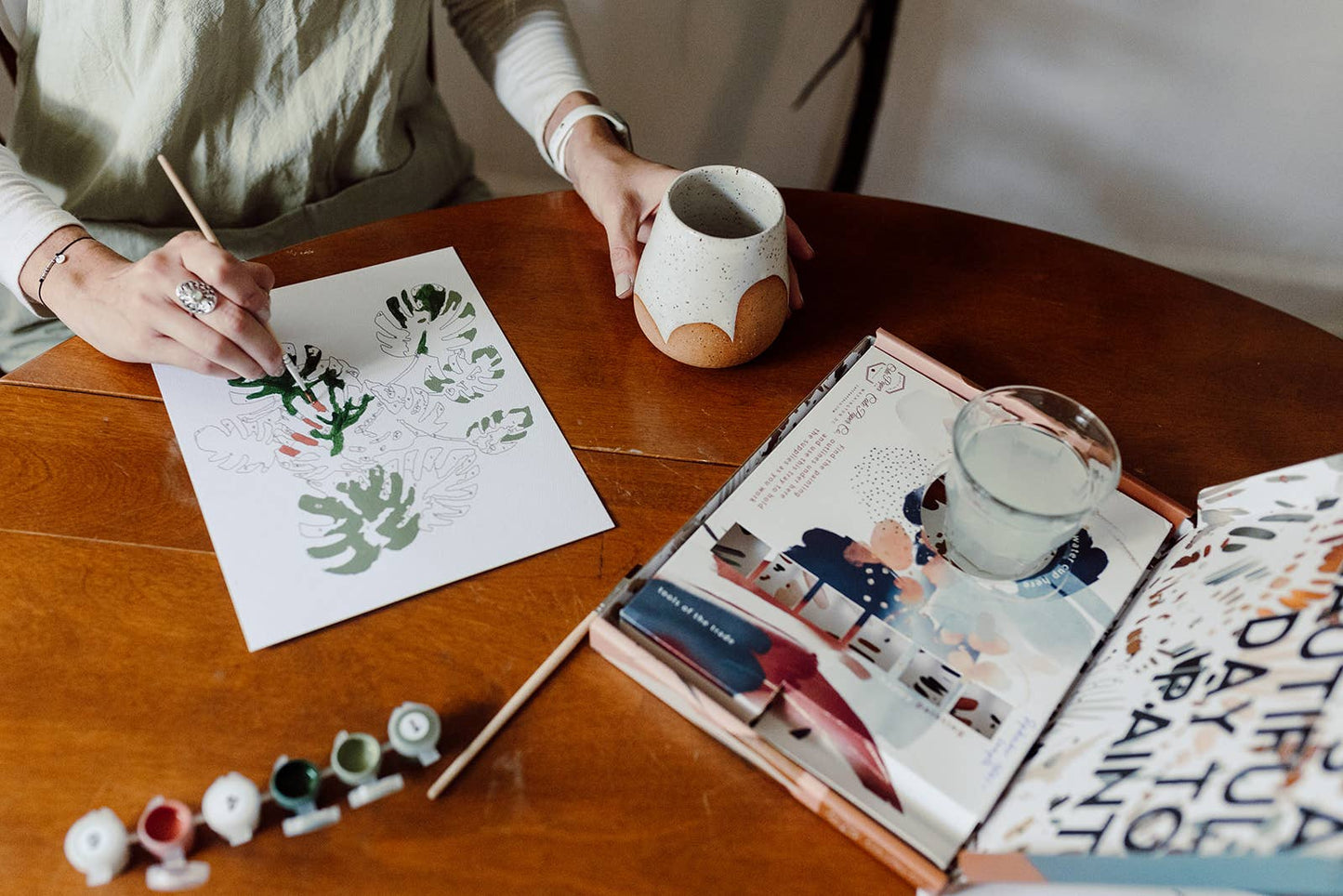 Cate Paper Co. - Tropical Plants Paint-By-Numbers kit