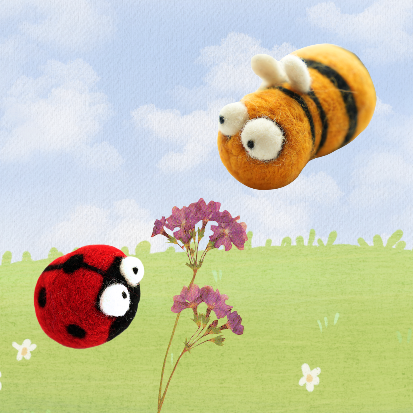 Woolbuddy - Needle Felting Kit - Bee and Ladybug