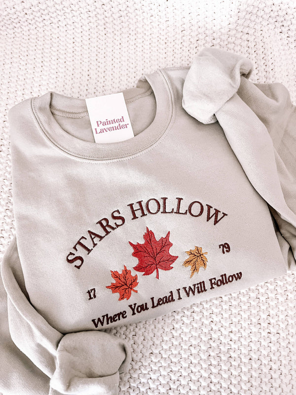 Painted Lavender - Stars Hollow Embroidered Sweatshirt