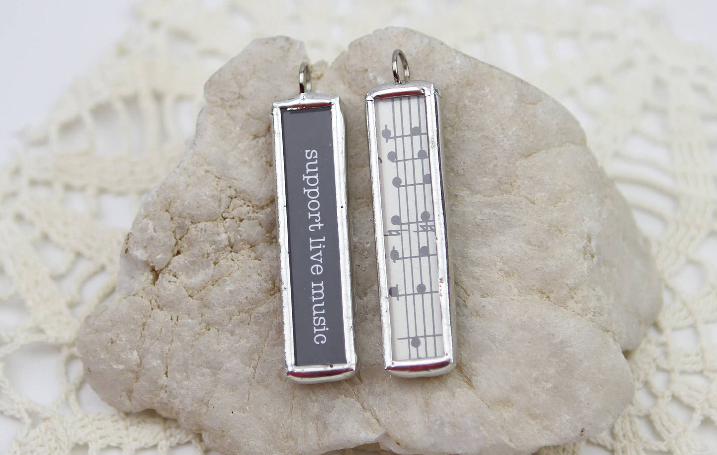 Jennifer Dahl Designs LLC - Support Live Music Handmade Soldered Charm Necklace