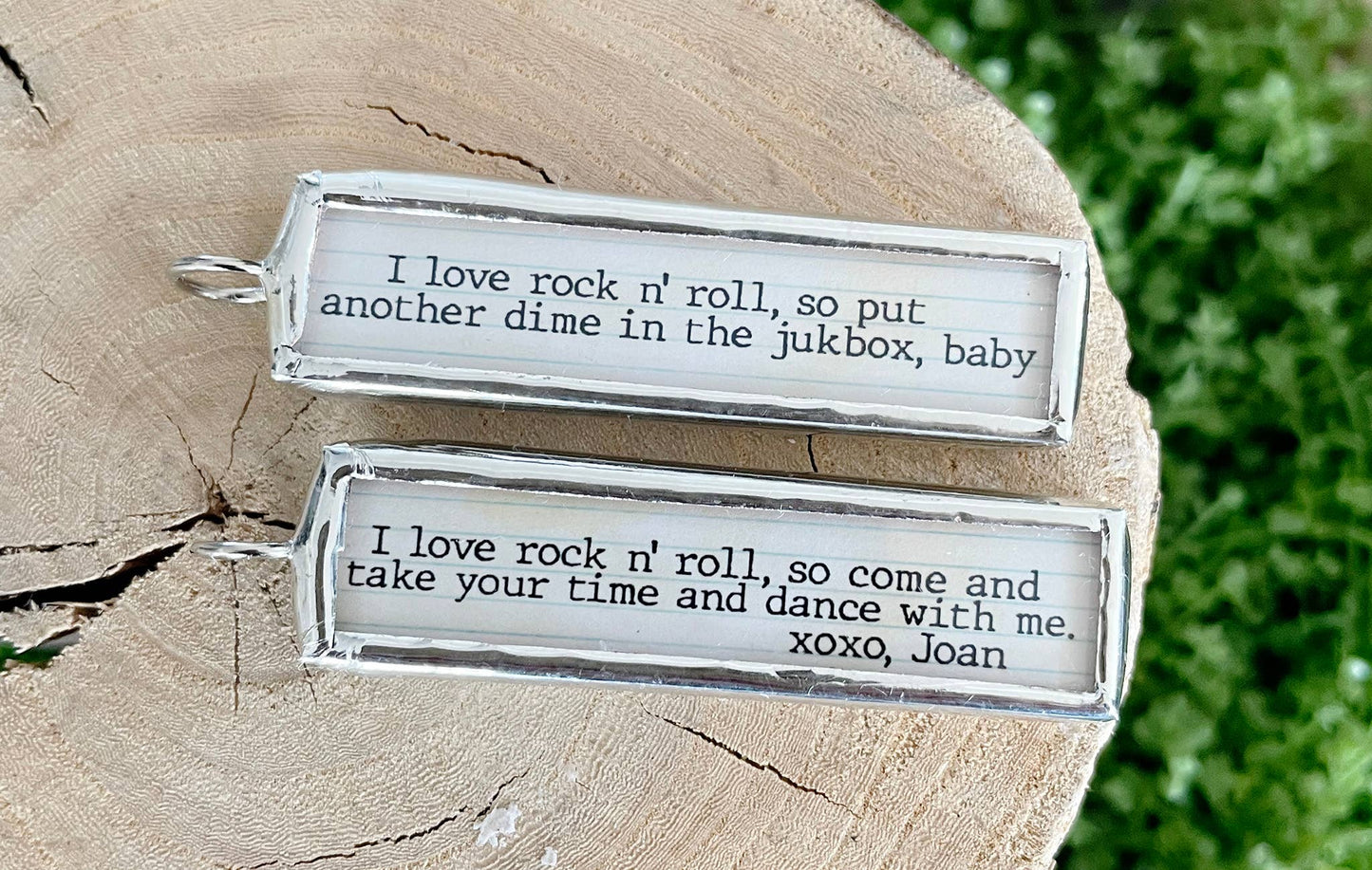 Jennifer Dahl Designs LLC - I Love Rock and Roll XO Soldered Art Charm