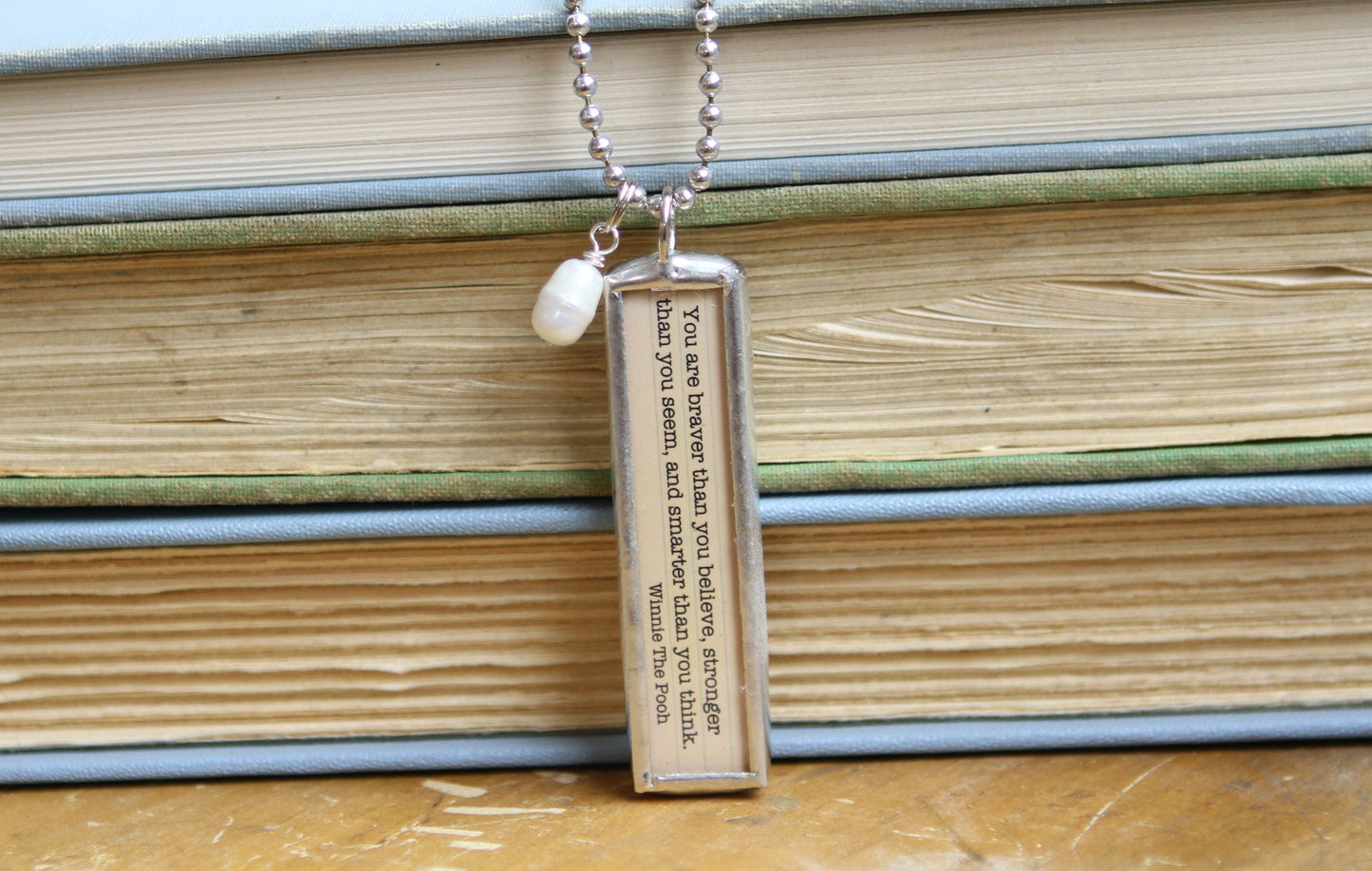 Jennifer Dahl Designs LLC - Winnie the Pooh A.A. Milne Literary Book Charm Necklace