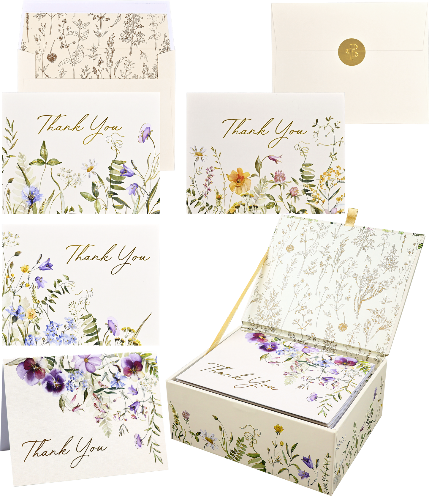 Peter Pauper Press - Wildflowers Premium Thank You Note Cards
