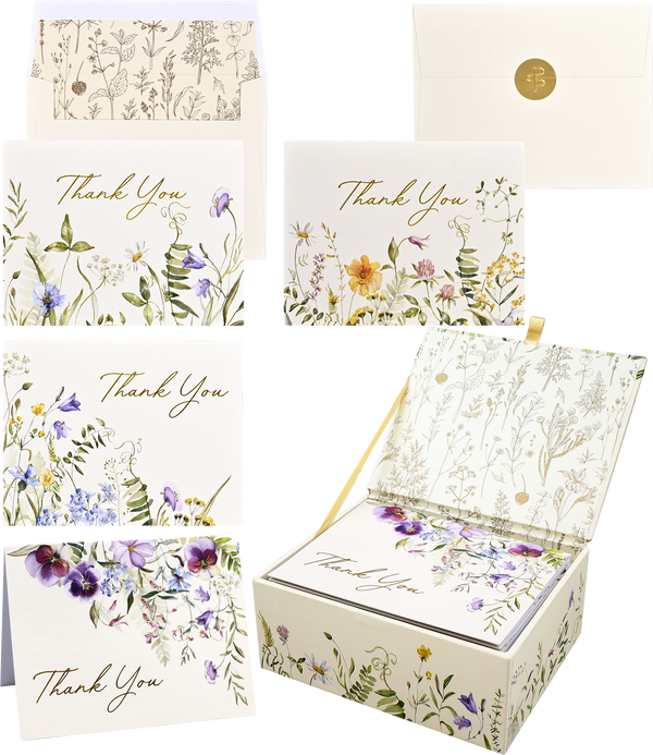 Peter Pauper Press - Wildflowers Premium Thank You Note Cards