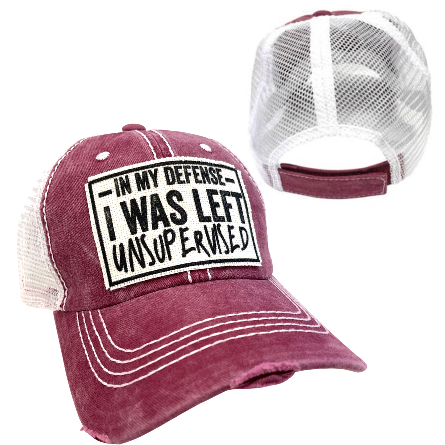 dkhandmade - I WAS LEFT UNSUPERVISED Unisex Distressed Hat