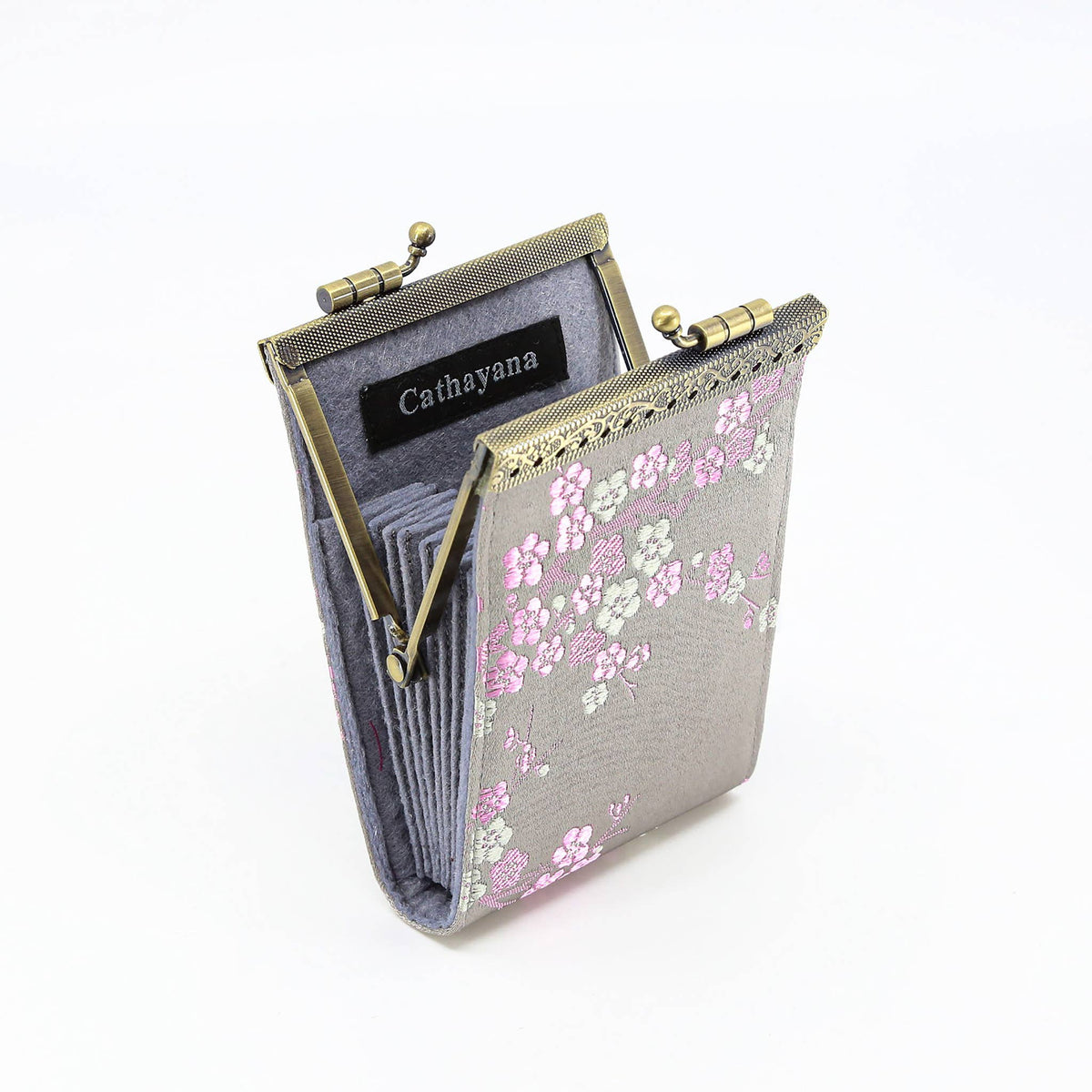 Cherry Blossom Brocade RFID Card Holder
