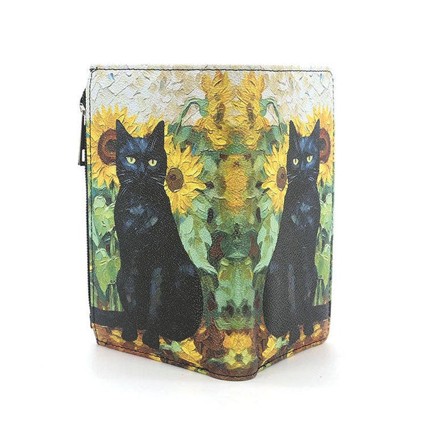 COMECO INC - Black cat sunflower wallet in vinyl