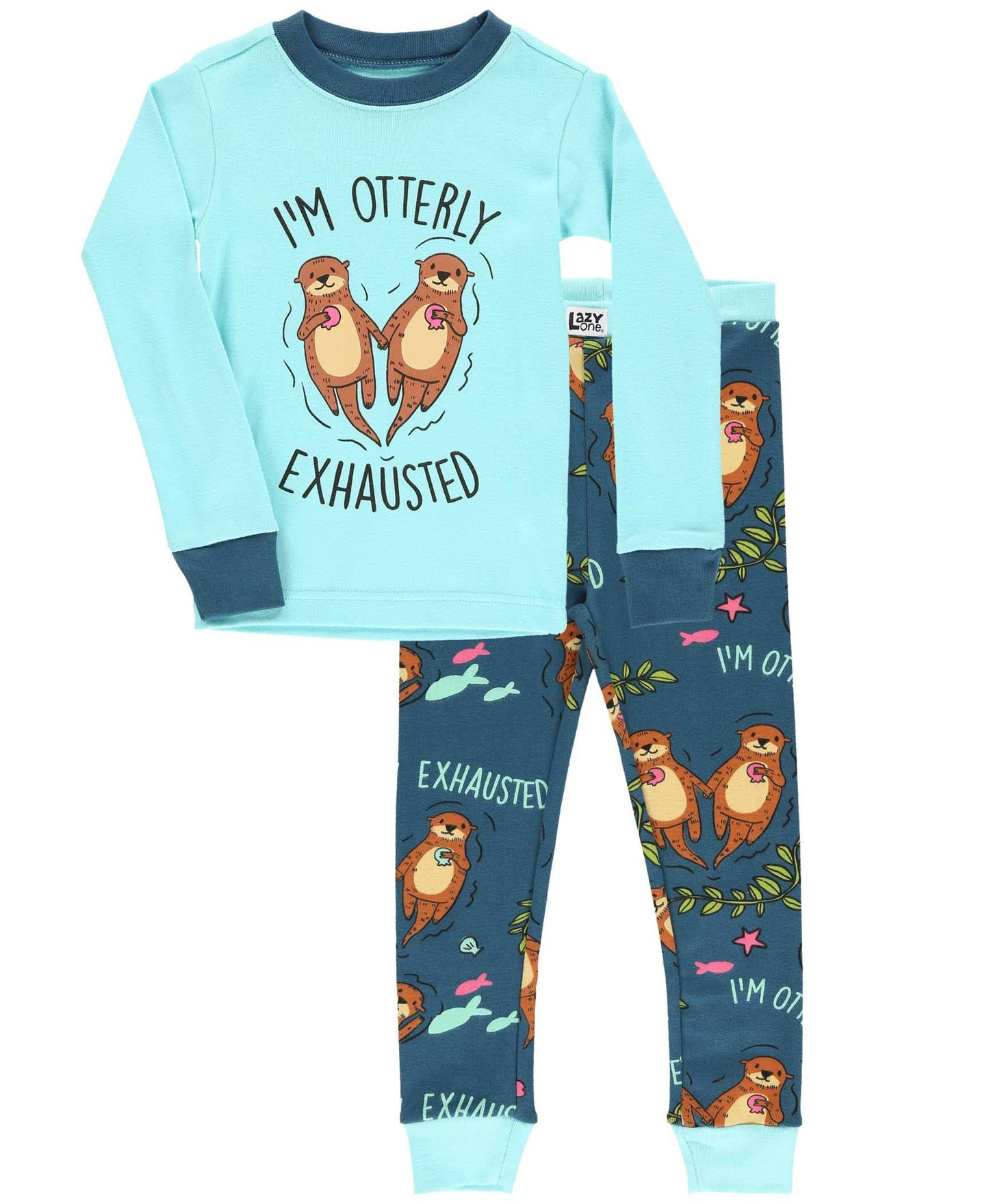 Lazy One - Otter Kid's Long Sleeve Pajama Set