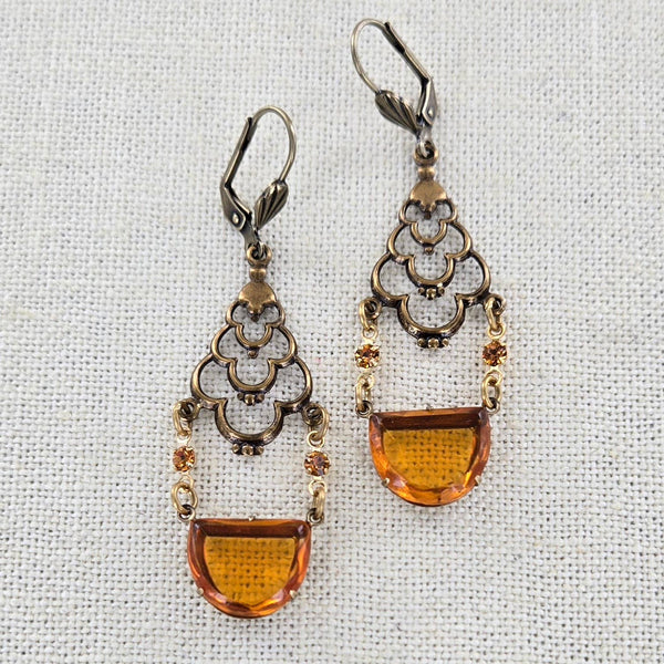 Sadie Green's Jewelry - Art Deco Glass Dangle Earring
