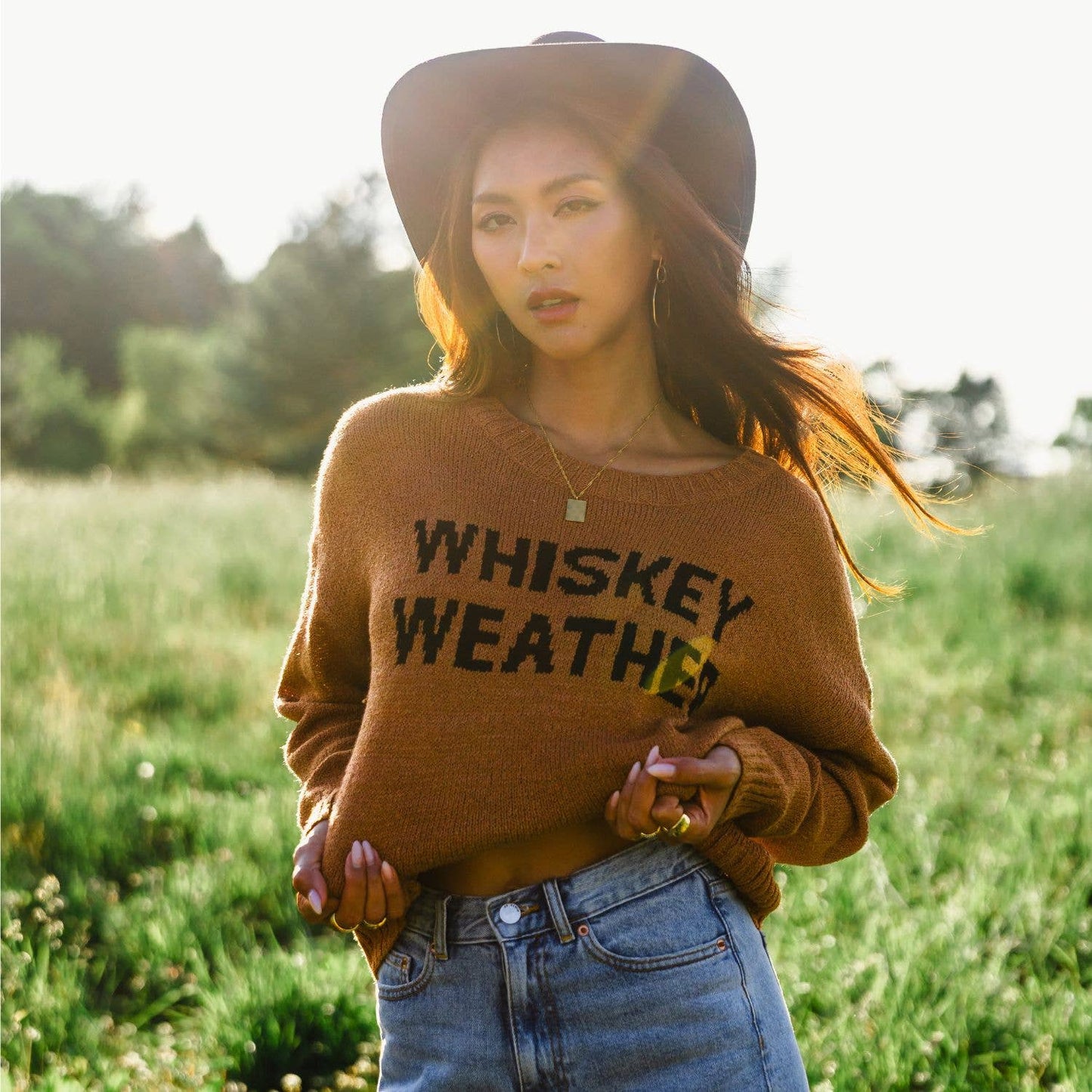 Panache Apparel Co. - Brown Whiskey Weather Lightweight Sweater