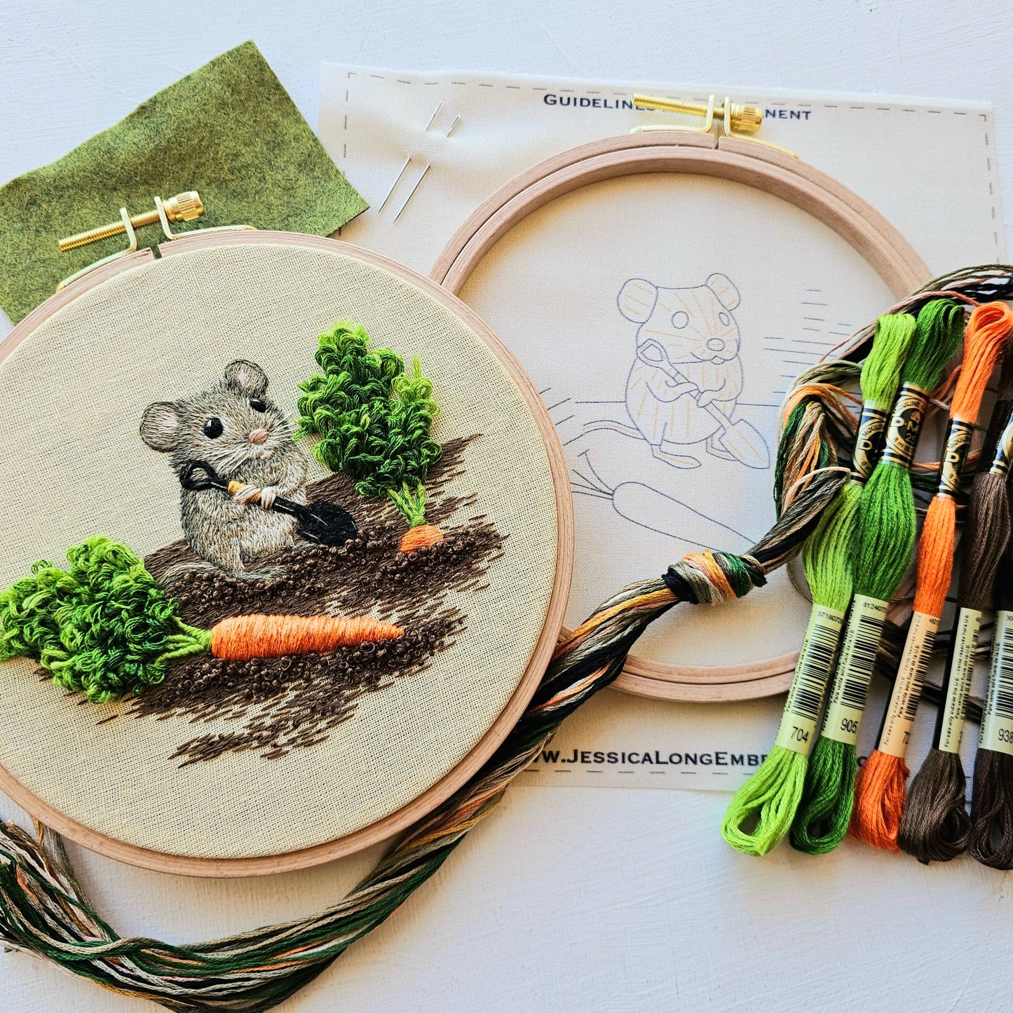 Jessica Long Embroidery - Garden Mouse Embroidery Kit