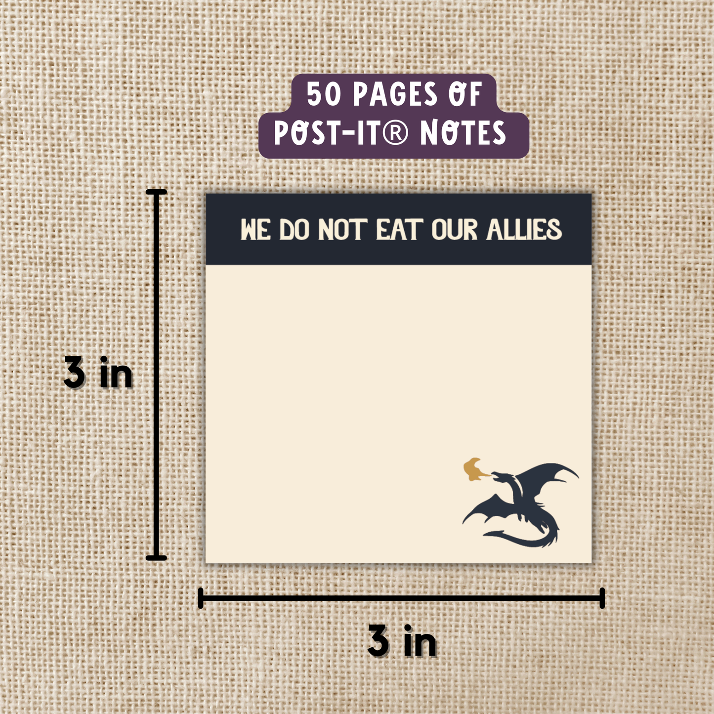 Kingdom of Threads - We Do Not Eat Our Allies Sticky Notes