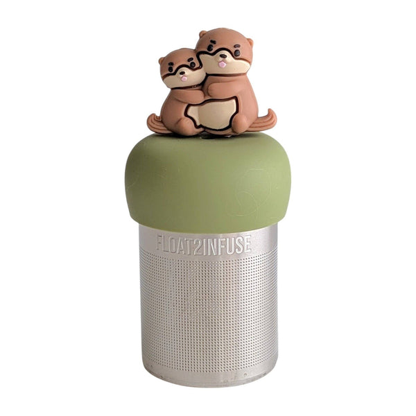 Float2infuse Tea Infuser - Mom & Baby Otter | Floating Tea Infuser | Green Base | Brown