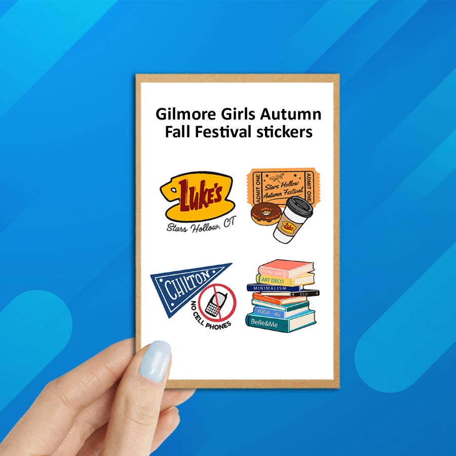 Coastal Creators of Connecticut - 4-Pack Gilmore Girls Autumn Fall Festival Sticker Pack