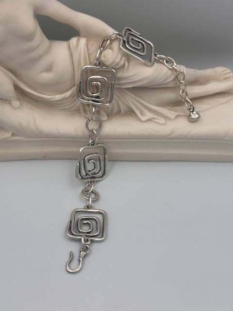 Volare -  Square Spiral Swirl Motif Bracelet