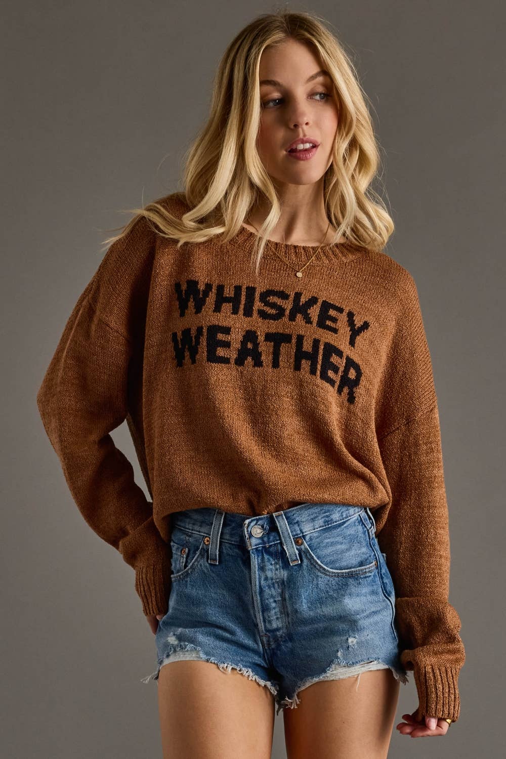 Panache Apparel Co. - Brown Whiskey Weather Lightweight Sweater