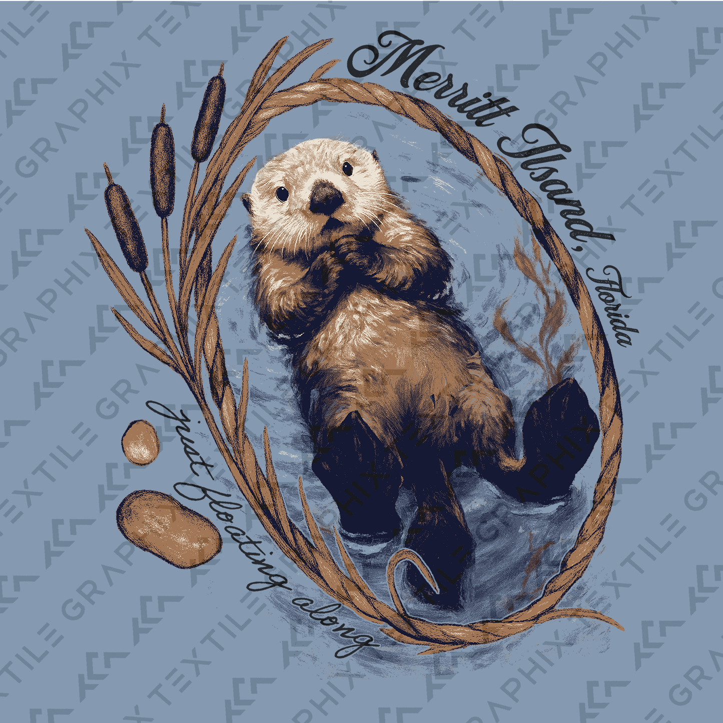 Textile Graphix - Floating Otter Tee – The Educated Otter Graphic T-Shirt