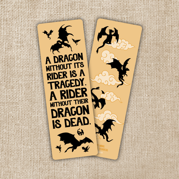 Kingdom of Threads - Dragon Without Their Rider Quote Bookmark | Fourth Wing