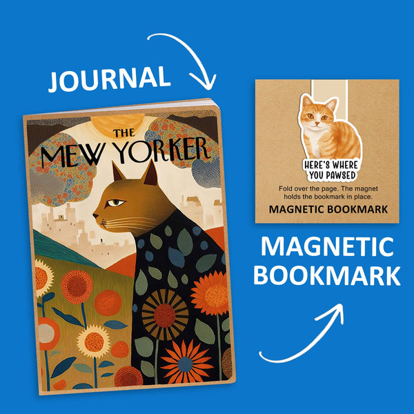 Coastal Creators of Connecticut - The Mew Yorker Cat Journal w/ Magnetic Bookmark
